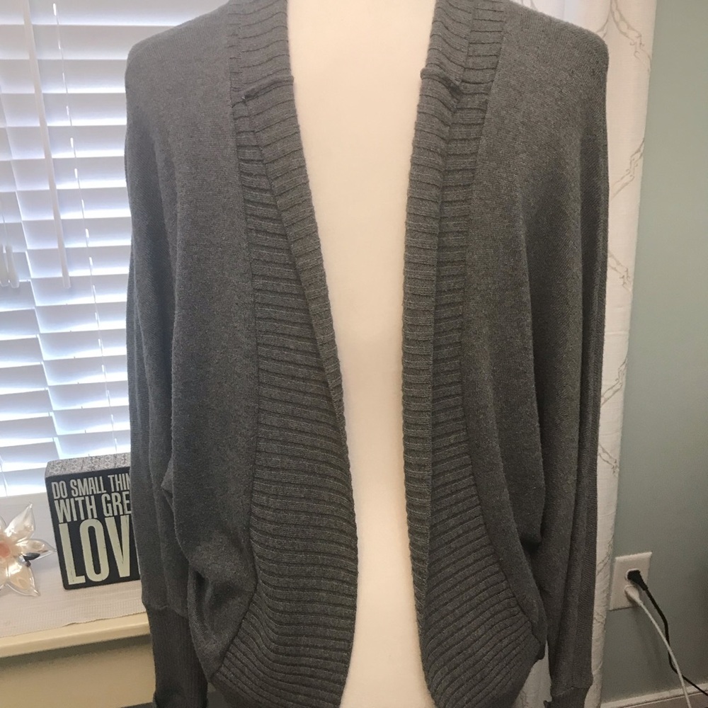Express gray ribbed collar Cardigan